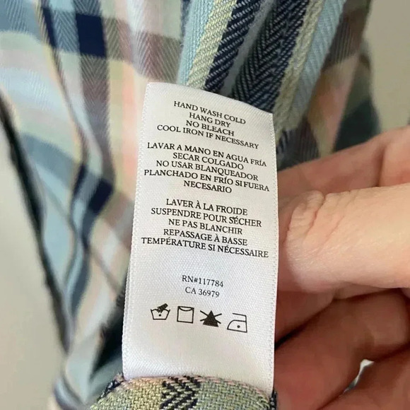 Rails Hunter Plaid Flannel Teal Peach Navy size Small - Picture 8 of 10